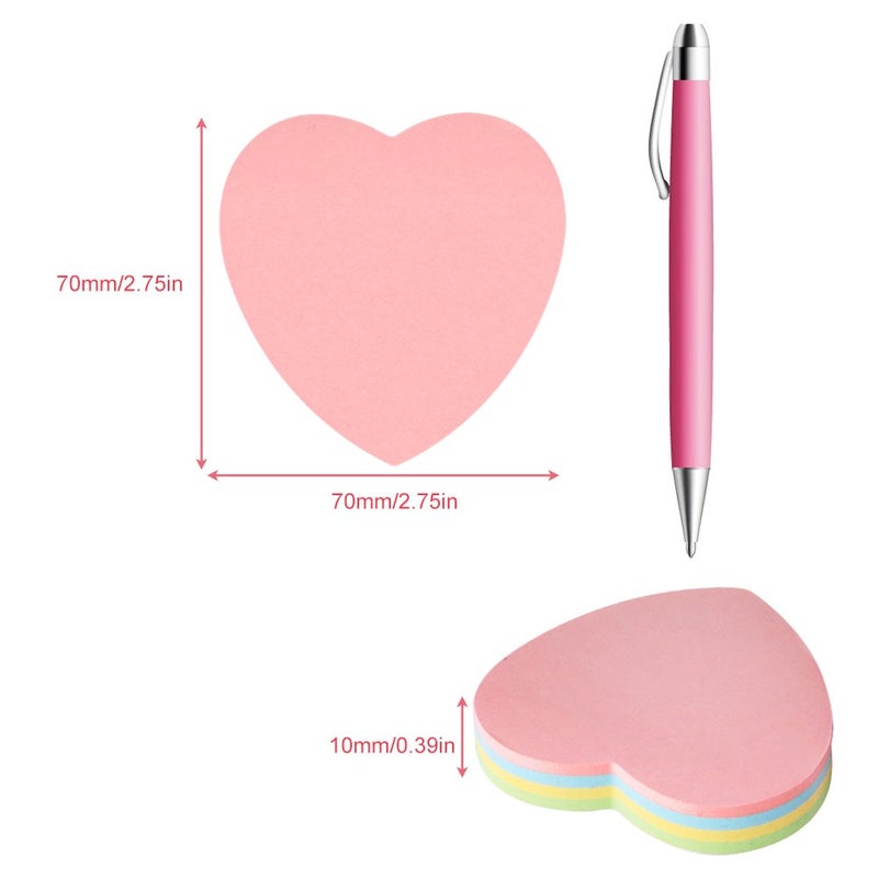 GTHER Heart Shaped Sticky Notes, Colored Sticky Notes Pink Red Blue Cute Fun Love Self-Adhesive Note for Kids School Classroom Office College (2 Pads, Heart) - Image 5